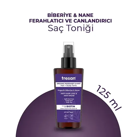 Tresan Organic Rosemary &amp; Mint Anti-loss And Damage Hair Tonic 125 ml
