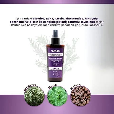 Tresan Organic Rosemary &amp; Mint Anti-loss And Damage Hair Tonic 125 ml