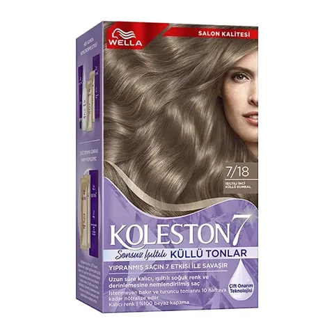 Wella Koleston 7 kit Infinite Luminous Ash Shades 7/18 luminous Pearl Ash Blonde