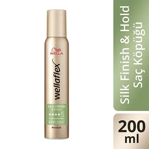 Wella Wellaflex Silk Finish &amp; Hold Hair Mousse Ultra Strong Hold 200 ml - 5/5 hold