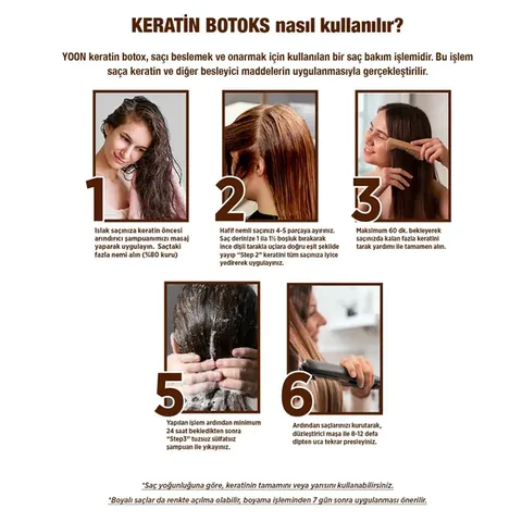 Yoon Brazilian Blow Dry Hair Straightening & Keratin Botox Strengthening And Nourishing Home Keratin Care Set (3 x 100 ml)