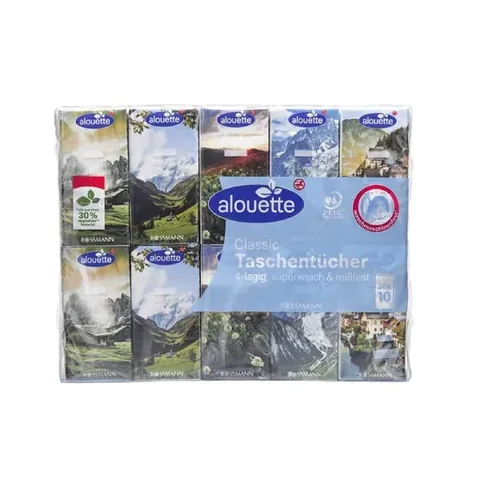 Alouette Weichpapier - 10 Packungen mit 30 Blättern, chlorfrei