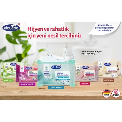 Alouette Biologisch abbaubares feuchtes Toilettenpapier für empfindliche Haut - 50 Stück