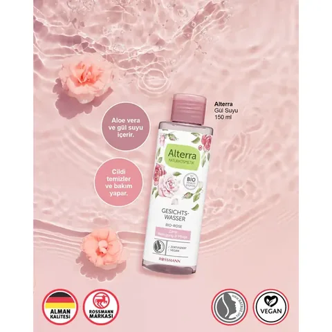 Alterra Veganes Rosenwasser mit Aloe Vera - 150 ml