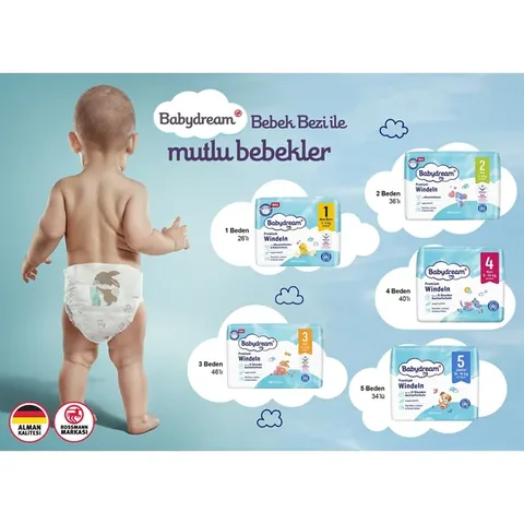 Babydream Weiche und Saugfähige Babywindeln 40 Stück
