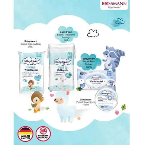 Babydream أكياس قمامة حفاضات بيبي دريم المتسخة برائحة البودرة، 100 قطعة