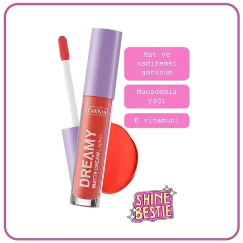 Callista Dreamy Matte Cream Lipgloss - Nährende Orange Nuance