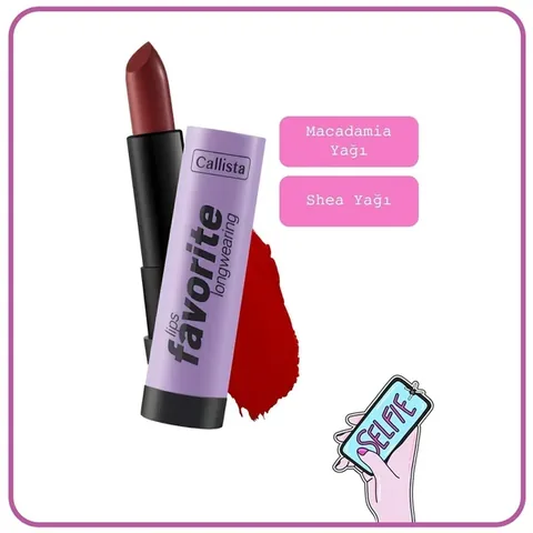 Callista Langanhaltender Matt Lippenstift mit feuchtigkeitsspendenden Ölen