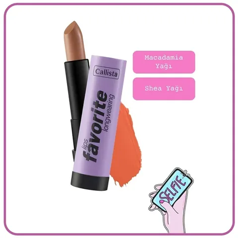 Callista Langzeit Lippenstift - Nährende Matte Nude Farben