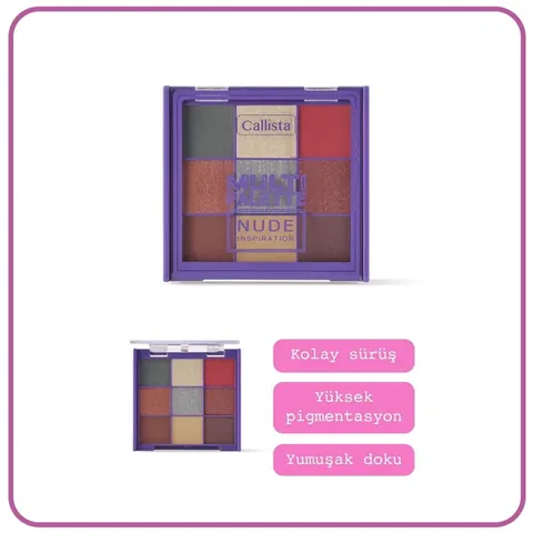 Callista Multi Palette Lidschatten - 9 Intensive Farben, Langanhaltend