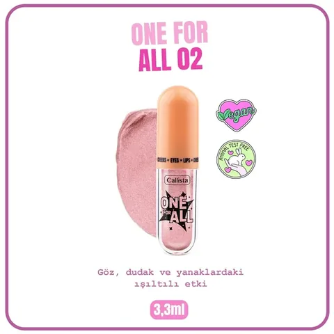 Callista One For All Flüssig Lidschatten - Hellrosa Metallic 3,3ml