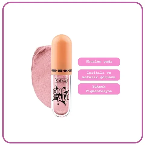 Callista One For All Flüssig Lidschatten - Hellrosa Metallic 3,3ml