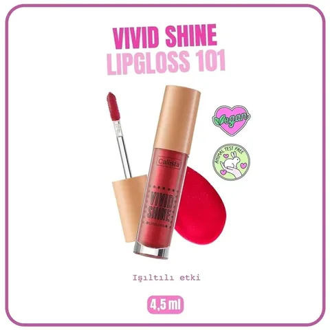 Callista Vivid Shine Feuchtigkeitsspendender Lipgloss - Rot 1 Stück