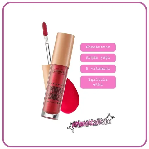 Callista Vivid Shine Feuchtigkeitsspendender Lipgloss - Rot 1 Stück
