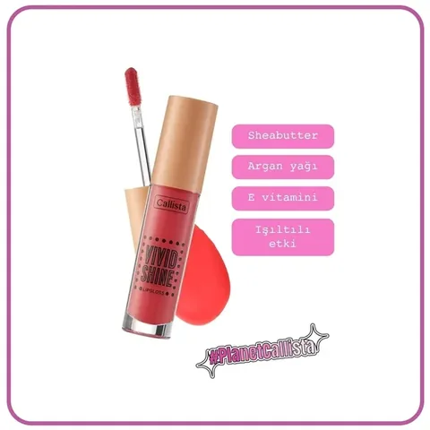 Callista Vivid Shine Lipgloss - Feuchtigkeitsspendender Zuckerpfsich
