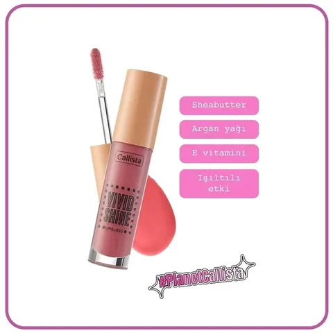 Callista Vivid Shine Feuchtigkeitsspendender Lipgloss - Pink 1 Stück