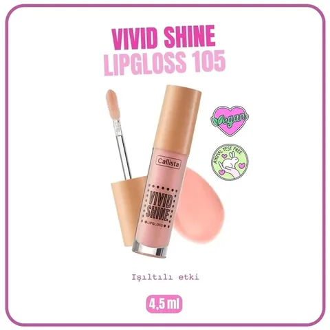 Callista Vivid Shine Feuchtigkeitsspendender Lipgloss - Pink 1 Stück