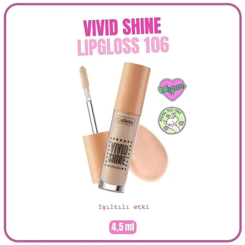 Callista Vivid Shine Feuchtigkeitsspendender Lipgloss - Nude Glow