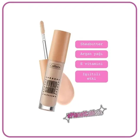 Callista Vivid Shine Feuchtigkeitsspendender Lipgloss - Nude Glow