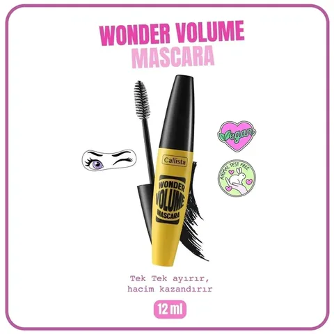 Callista Wonder Volume Mascara - Intensives Schwarz Curl &amp; Volumen