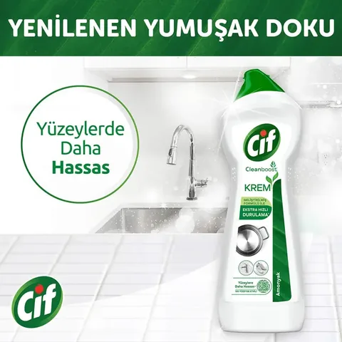 Cif Cream Surface Cleaner Ammonia Oil and Lime Remover Stain Remover 750 ml
