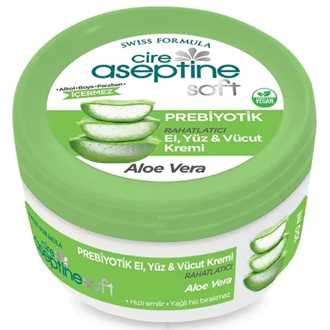 Cire Aseptine Soft Aloe Vera Extract Soothing Nourishing Prebiotic Cream 100 ml