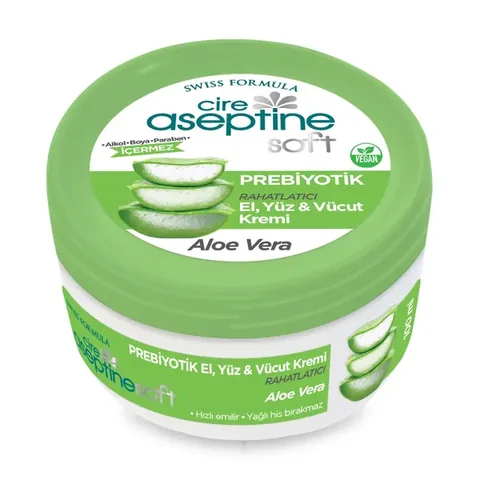 Cire Aseptine Soft Aloe Vera Extract Soothing Nourishing Prebiotic Cream 100 ml