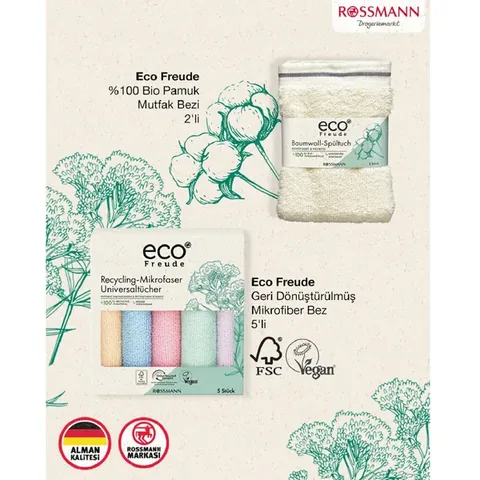 Eco Freude 5er-Pack Vegane Mikrofasertücher
