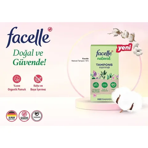 Facelle Bio-Baumwolle Tampons - 16 Stück