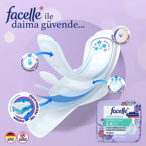 Facelle وسادة فيسيل الترا العادية 16 قطعة