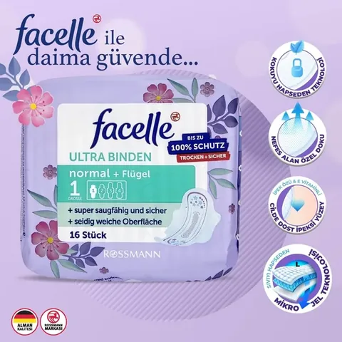 Facelle وسادة فيسيل الترا العادية 16 قطعة