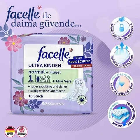Facelle Ultra Normal Flügelbinden 16 Stück