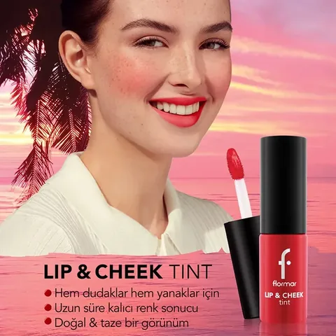 Flormar Multi-Purpose Water Based Tint Lip &amp; Chee 003 Apricot Marmalade 6.9 ml