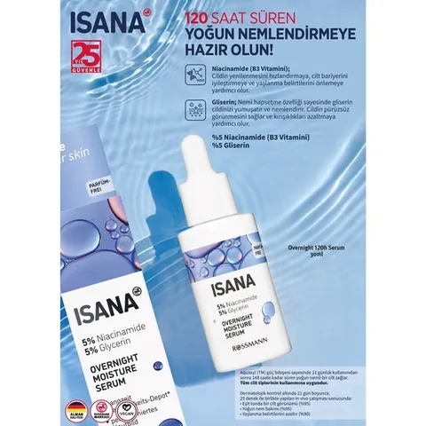 Сыворотка для кожи Isana Love Your Skin Ночной 120ч 30 мл