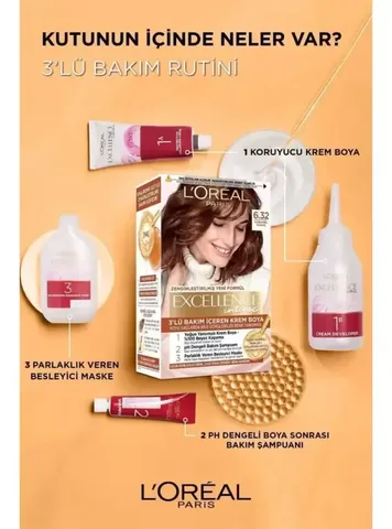 L’Oréal Paris Excellence Intense Hair Dye Caramel Brown 6.32 1 pcs