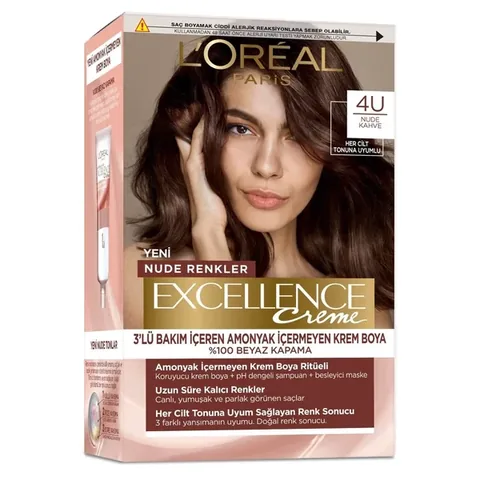 L’Oréal Paris Excellence Nude Hair Dye Brown 4U 1 pcs