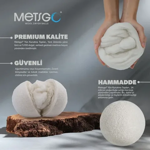 Мячики для сушки из шерсти Metsgo 3 шт.