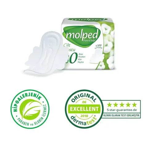 Molped Sanitary Pad Ultra Pure &amp; Soft Single Night 6-Pack