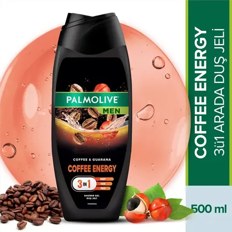 Palmolive جل استحمام بالموليف للرجال بنكهة القهوة والطاقة 500 مل