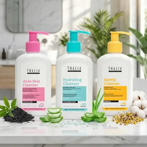 Thalia Natural Beauty جل تنظيف الوجه ثاليا ناتشورال بيوتي مع سيراميد بيسابولول للبشرة الحساسة 200 مل