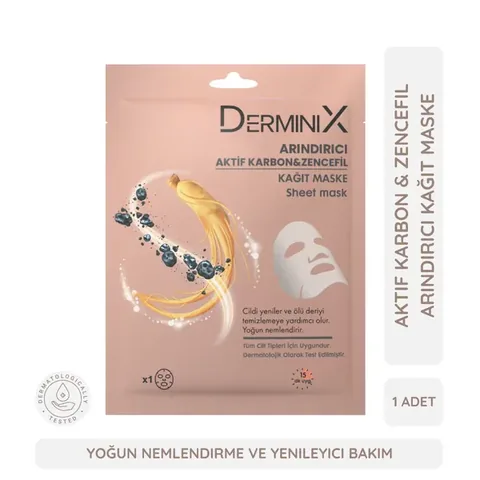 Derminix Purifying Paper Mask Active Carbon And Ginger 1 pcs
