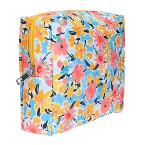 Miine Makeup Bag Large Blue Floral