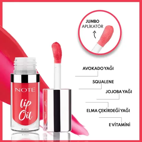 Note Lip Oil Moisturizing And Shining Lip Care Oil 40 sugar Red Red