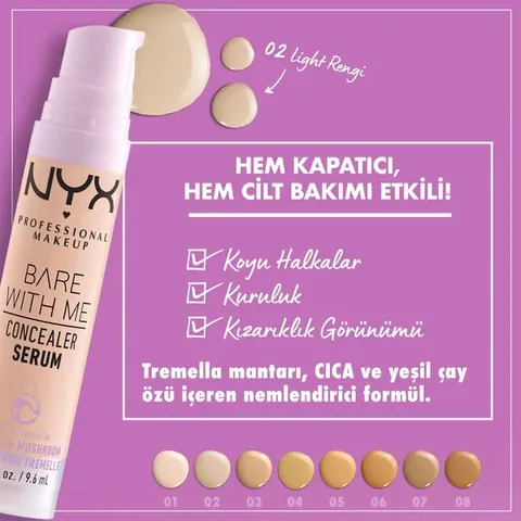 Nyx Professional Makeup Bare With Me Concealer Serum 02 light