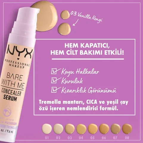Nyx Professional Makeup Bare With Me Concealer Serum 03 vanilla