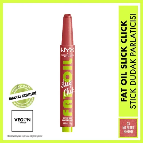 Nyx Professional Makeup Fat Oil Slick Click Shine Lip Balm 03 no Filter Needed