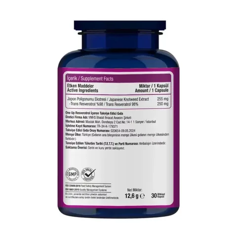 One Up Resveratrol 30 capsules