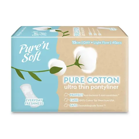 Pure'n Soft Cotton Ultra Thin Daily Pads Unscented 40 pcs