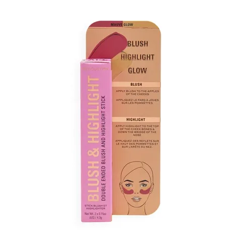 Revolution Blush &amp; Highlighter Stick Mauve Glow