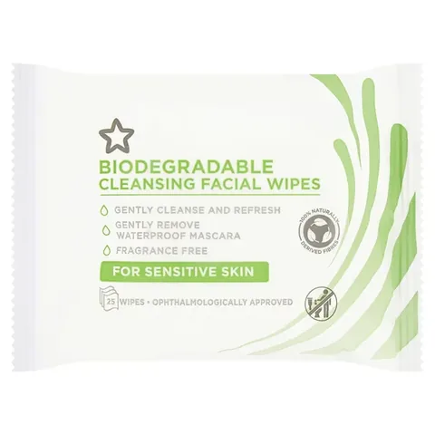 Superdrug Facial Cleansing Wipes Sensitive Skin 25 pcs